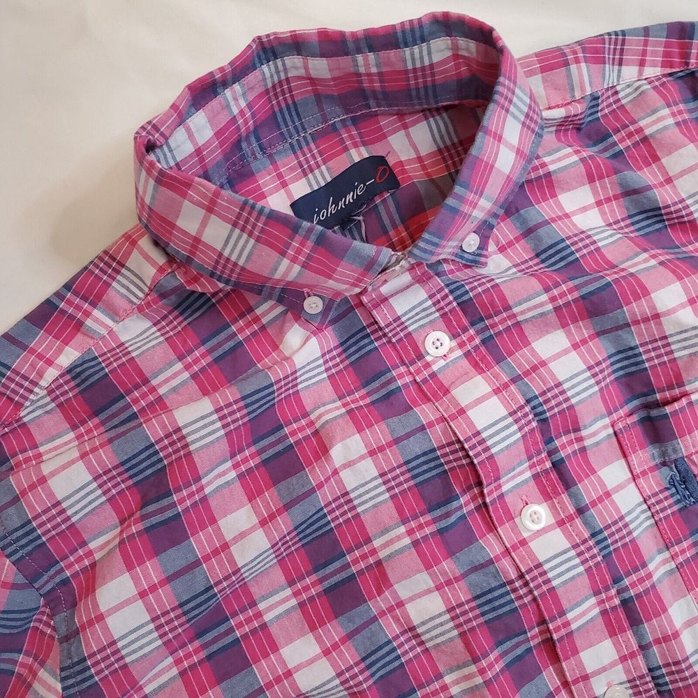 Johnnie-O Plaid Multicolor Oxford Button Down Long Sleeve Size M